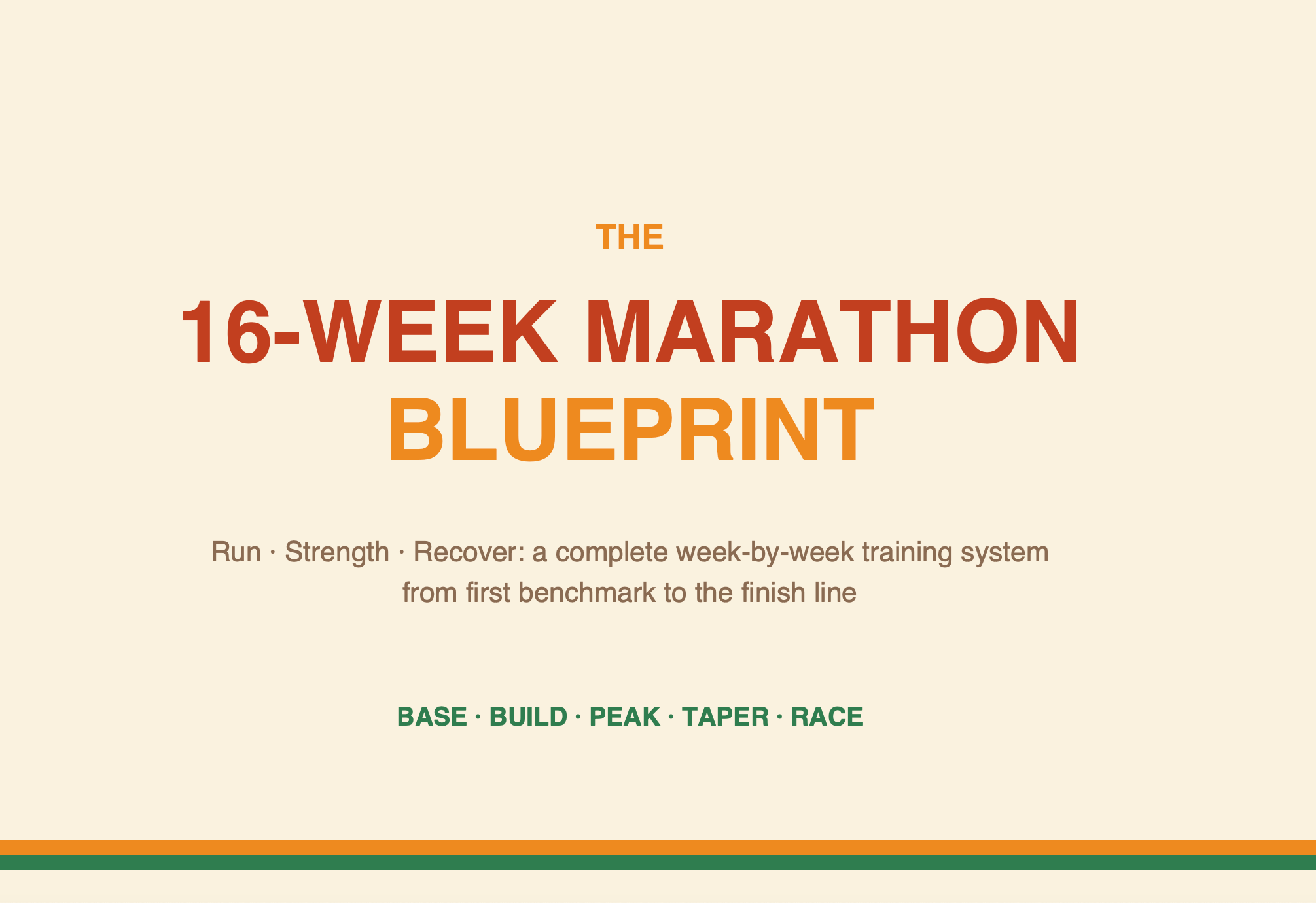 16 week Marathon Blueprint plan