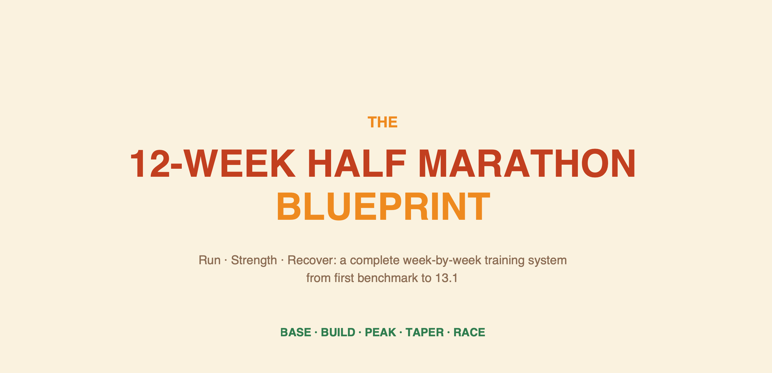 12 Week Half Marathon Plan